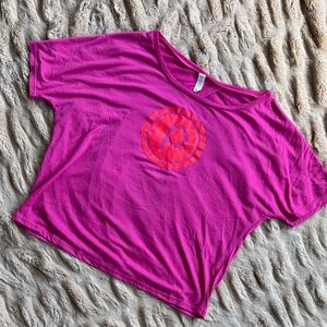 Pure Barre Hot Pink Cropped Logo Tee